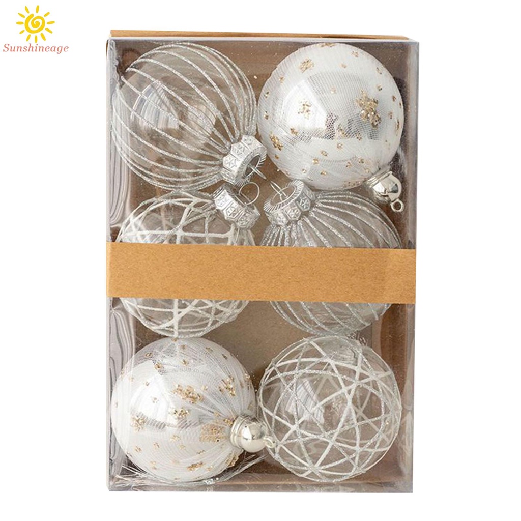 Set 6 Quả Châu 8cm Trang Trí Giáng Sinh Đẹp Mắt