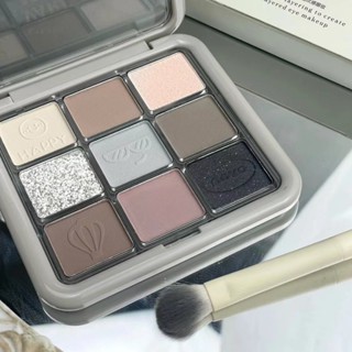 Novo Bảng Phấn Mắt Chín Màu Lì Và Ánh Ngọc Trai Kết Hợp Trang Điểm Mắt Khói Siêu Lấp Lánh