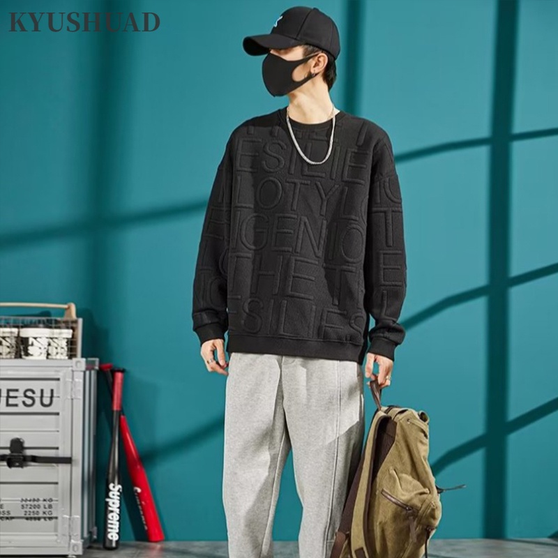 Kyushuad Áo Nỉ Chui Đầu Cổ Tròn Phong Cách harajuku Trẻ Trung Thời Trang Thường Ngày Cho Nam
