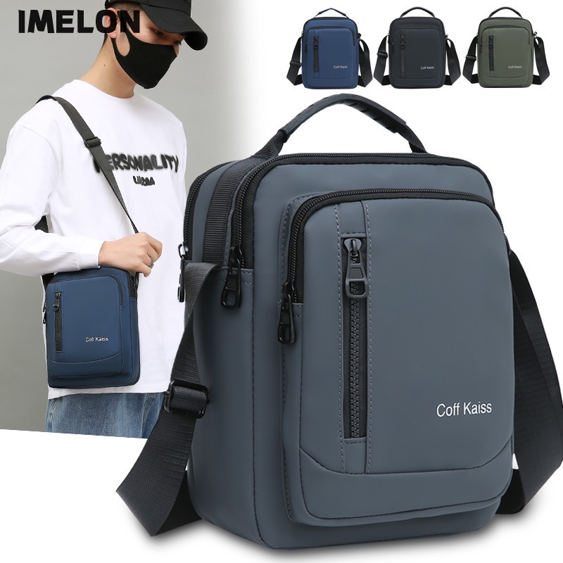 IMELON Túi Đeo Chéo Nhiều Ngăn Có Khóa Kéo Trọng Lượng Nhẹ Thời Trang Công Sở Cho Nam