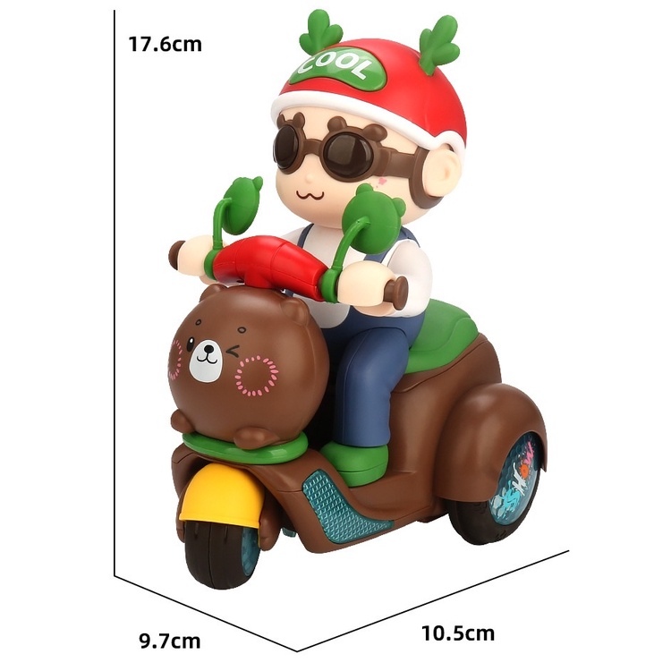 Xe Máy Điện Đồ Chơi Có Nhạc Và Đèn Hình Gấu Cho Bé