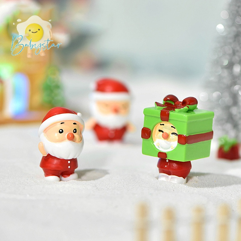 Mô Hình Ông Già Noel Mini Dễ Thương Dùng Trang Trí Sân Vườn diy Mới