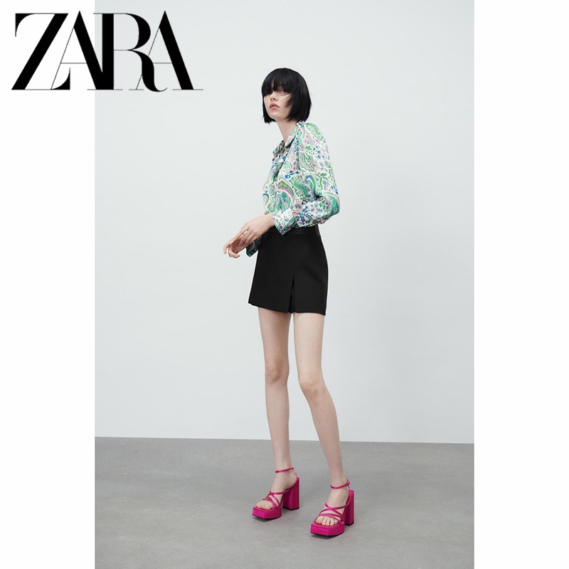 Zara Áo Sơ Mi Tay Dài In Họa Tiết Thời Trang Cho Nữ