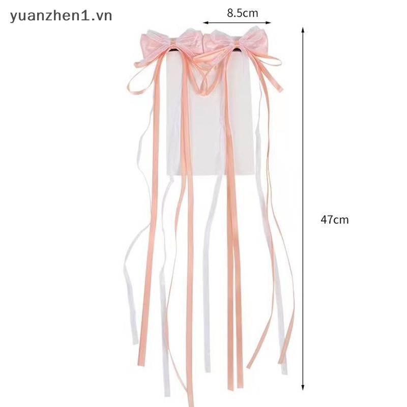 1 Cặp Kẹp Tóc Nơ Ruy Băng Dài Ngọt Ngào Cho Nữ vn
