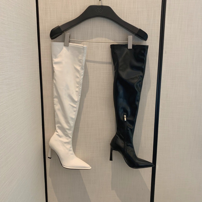 Giày Bốt Mỏng Cao Qua Gối Mũi Nhọn Co Giãn Thời Trang Mùa Thu 2023 Cho Nữ