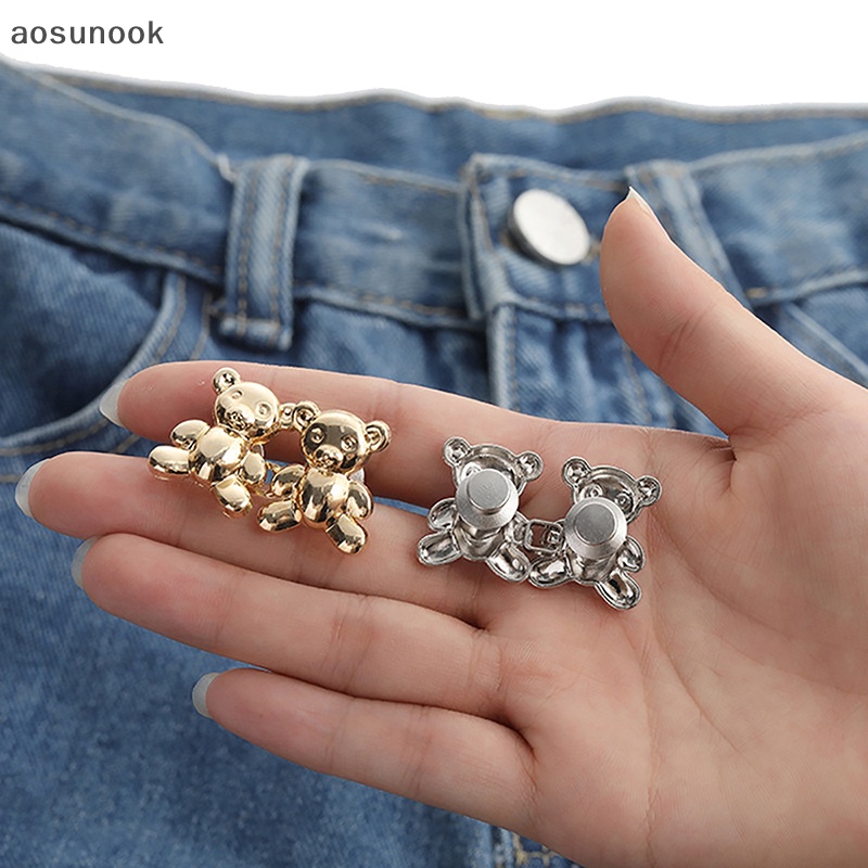 Aosunook 1 Cặp Khóa Cài Thắt Lưng Quần jean Hình Gấu Có Thể Điều Chỉnh