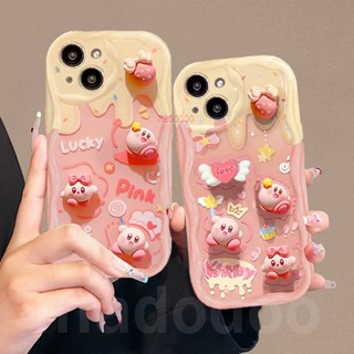 ốp lưng Kirby 3D Doll Cartoon Xiaomi Mi 14T 14 13T 13 12 12X 12S 11 Lite POCO M3 X3 NFC Pro Redmi Note 10 10S 9 9S 8 8A 7 Cute Wavy Cream Edge Fine Hole Airbag Shockproof Soft Phone Case Cover NY 52
