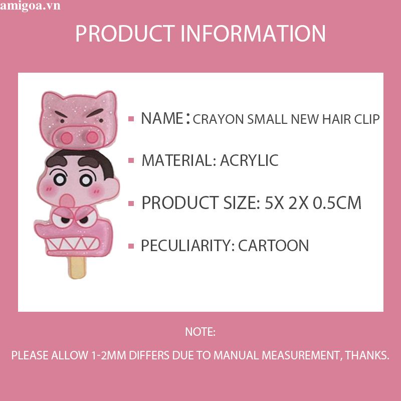 ✨✨Kẹp Tóc Bằng acrylic Hình Hoạt Hình Dễ Thương Cho Nữ