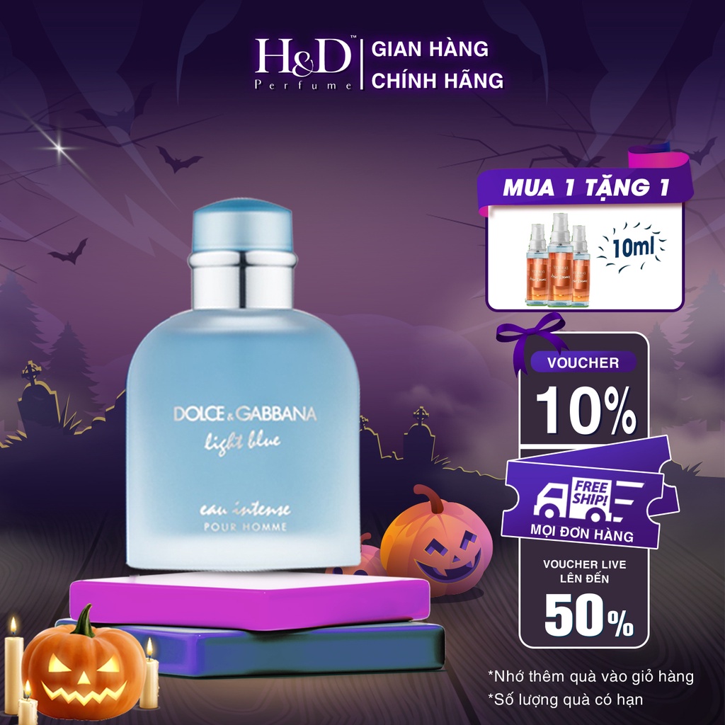 Nước Hoa Nam D&G Light Blue Eau Intense Pour Homme EDT Chai Full 100ml Nam Tính Tươi Mát