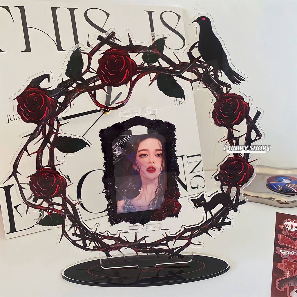 Khung Ảnh Xoay Đứng Đêm Tối Hoa Hồng Acrylic | Toploader Xoay Đựng Card Hình Ảnh Idol Anime