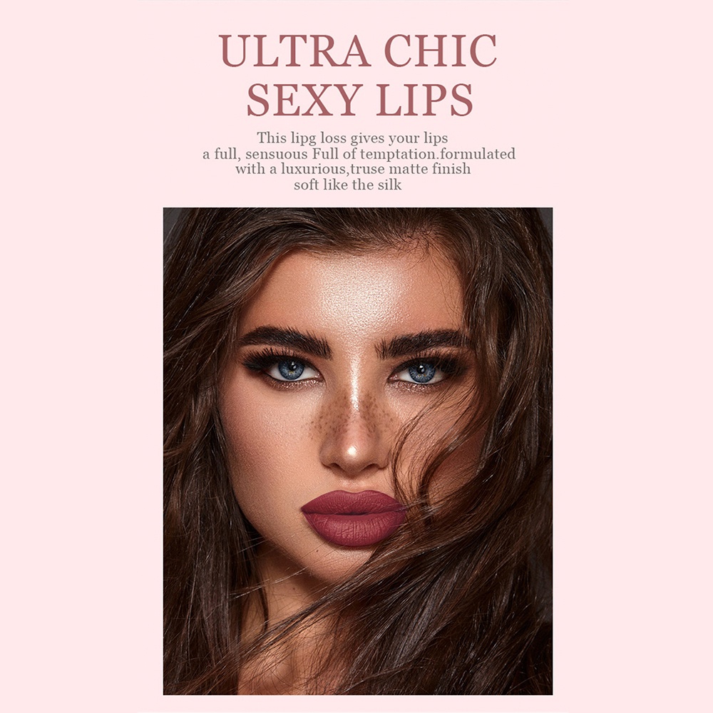Fitcolors Cốc chống dính hai đầu Matte Pearl Lip Gloss Matte Velvet Smooth Pearlescent Lip Gloss Lip Glaze Liquid Hai đầu Lipstick Lip Glaze