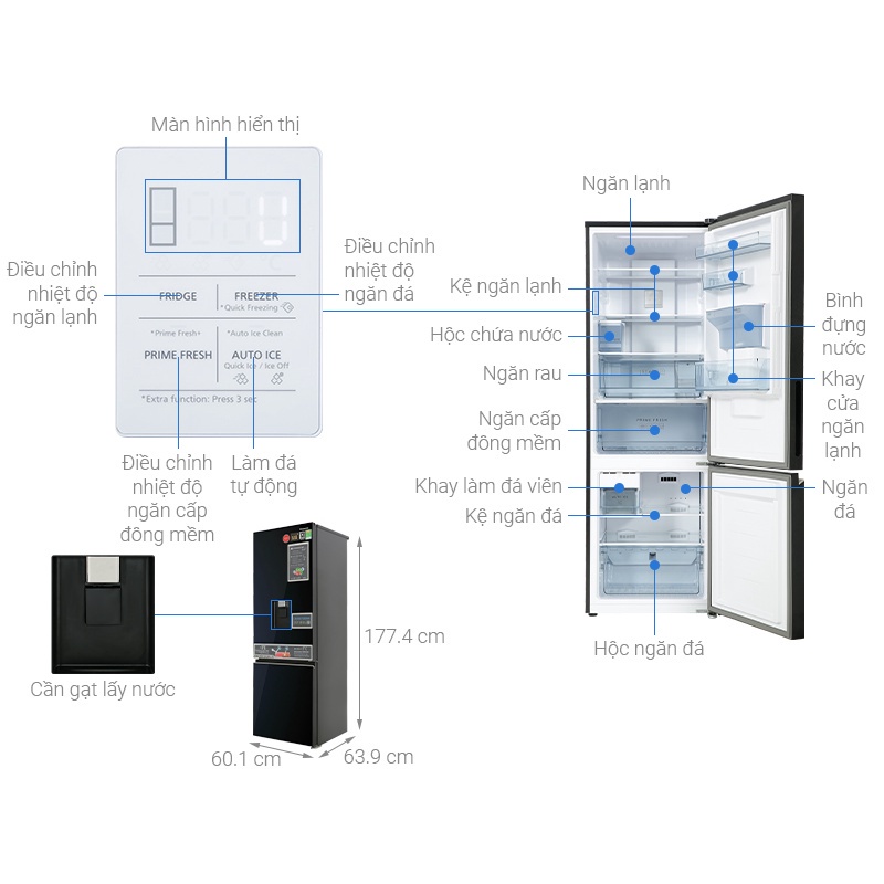 Tủ lạnh Panasonic Inverter 325 lít NR-BV361WGKV 2022