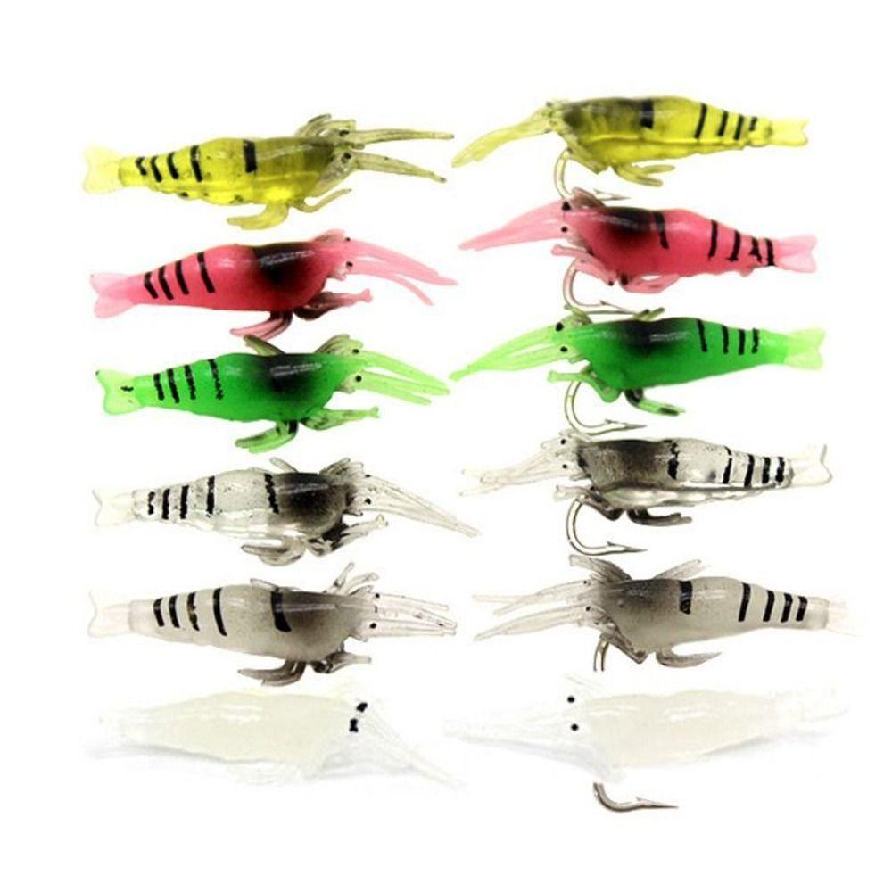 Bộ 10 Mồi Tôm Giả Câu Cá Bằng silicone 4cm