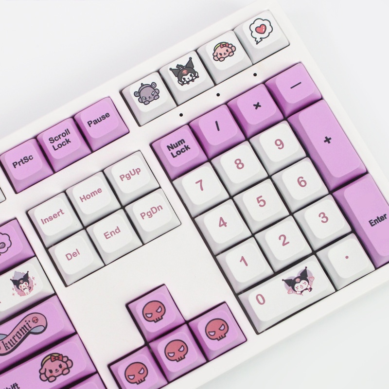 Keycaps Kulomi dễ thương, XD, 131 phím, thăng hoa nhiệt PBT, bàn phím thích hợp cho switch vệ tinh
