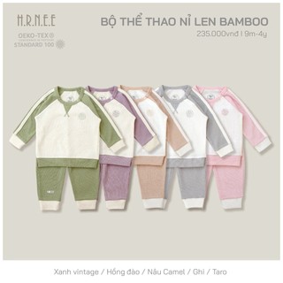 HRNEE Bộ quần áo Hrnee thể thao nỉ len bamboo