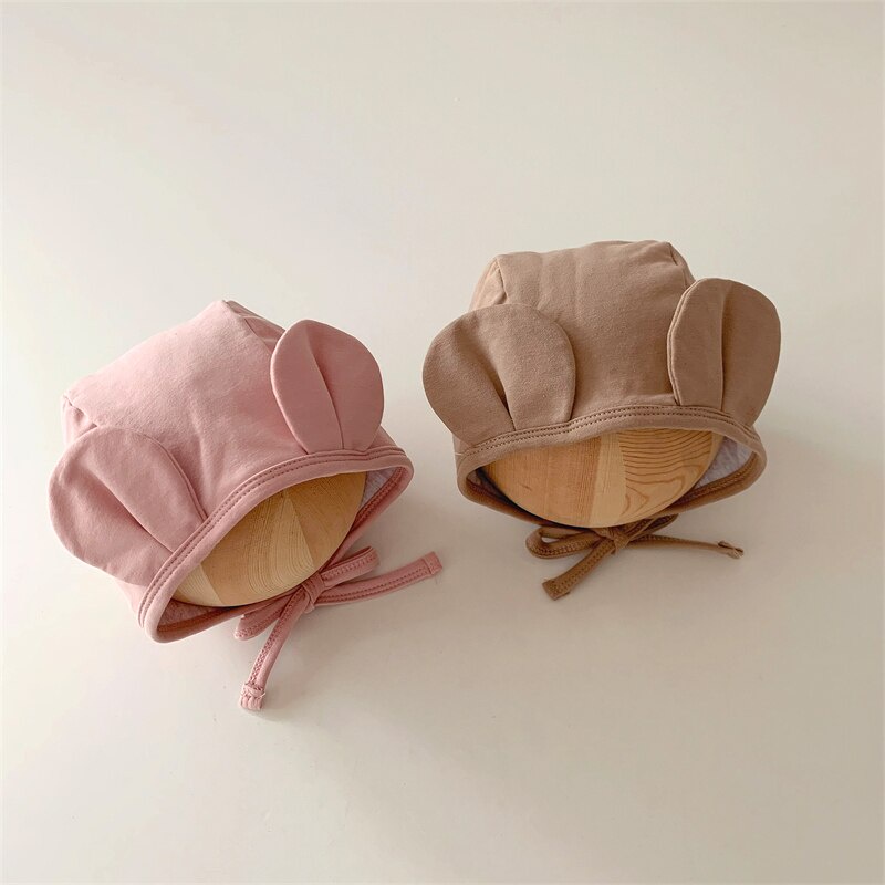Mũ beanie cotton Mềm Mại Màu Trơn Bảo Vệ Tai Cho Bé Sơ Sinh
