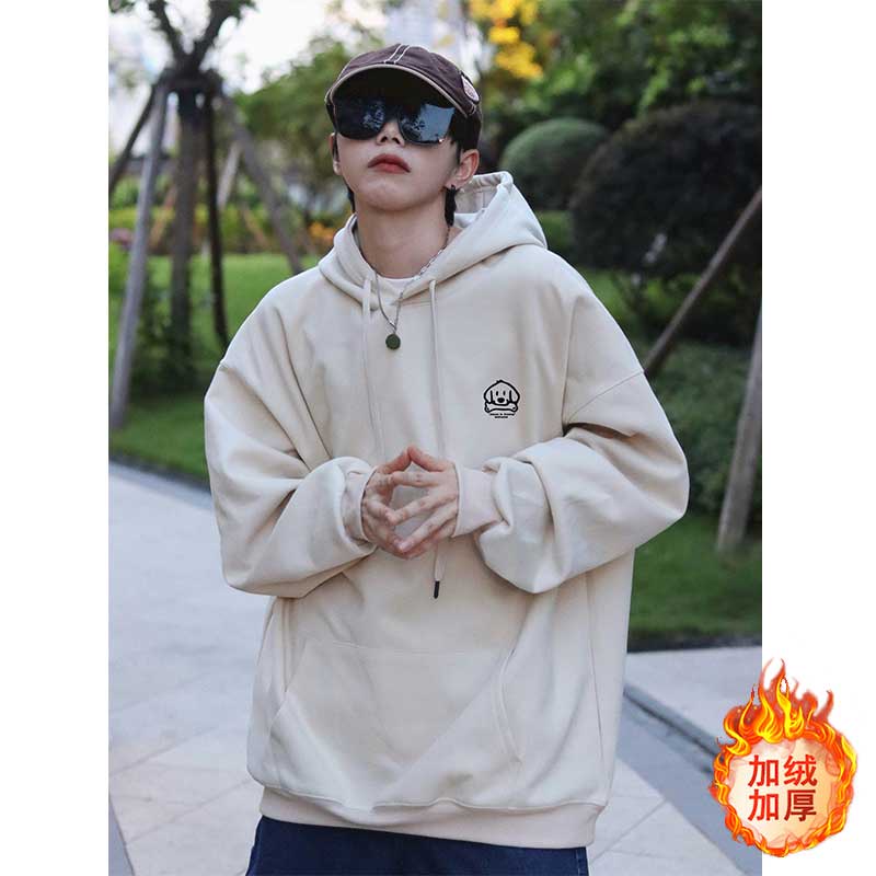 Áo Khoác Hoodie Nỉ Ngoại Cỡ Màu Đỏ Tía Phong Cách Đường Phố Mỹ Thời Trang Thu Đông Cho Nam