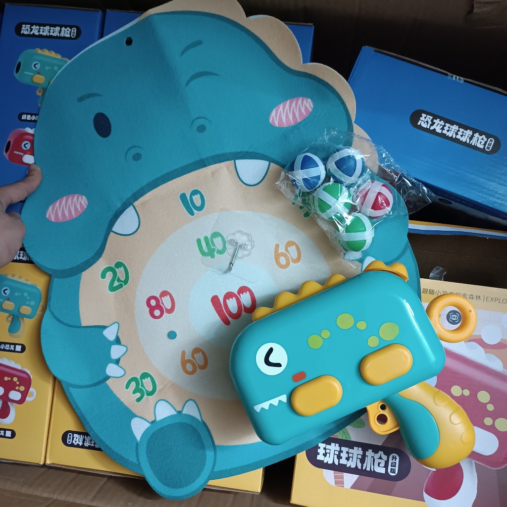 Súng bắn bóng dính, súng bắn bóng hình khủng long, Ném bóng dính cho bé yêu