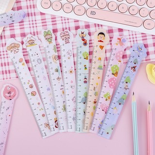 Thước kẻ bằng nhựa dài 15cm nhiều hình nhân vật cute dễ thương