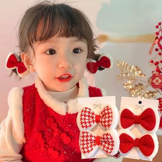 Mới Kẹp Tóc Nơ Đỏ Phong Cách Trung Hoa