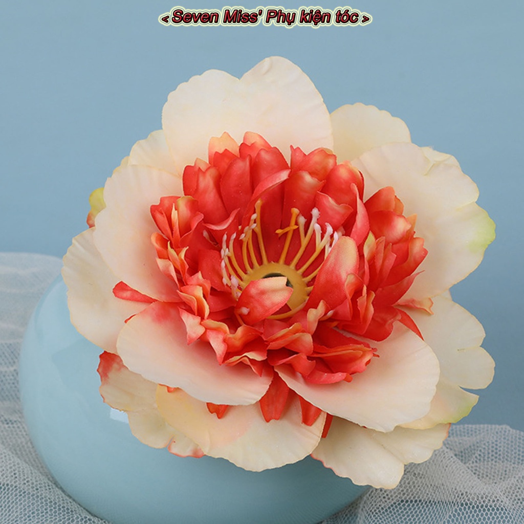 Kẹp Tóc Hình Hoa 11cm Làm Bằng Tay Phong Cách retro