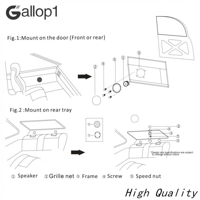 Goallop1 2 Cặp Loa Âm Thanh Vòm 500w Cho Xe Hơi