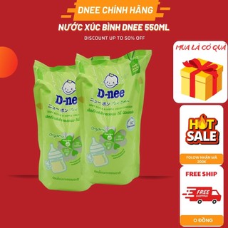 Combo 2 túi nước xúc bình sữa dnee, rửa bình sữa dnee dạng túi 550ml xl- an toàn cho bé ...
