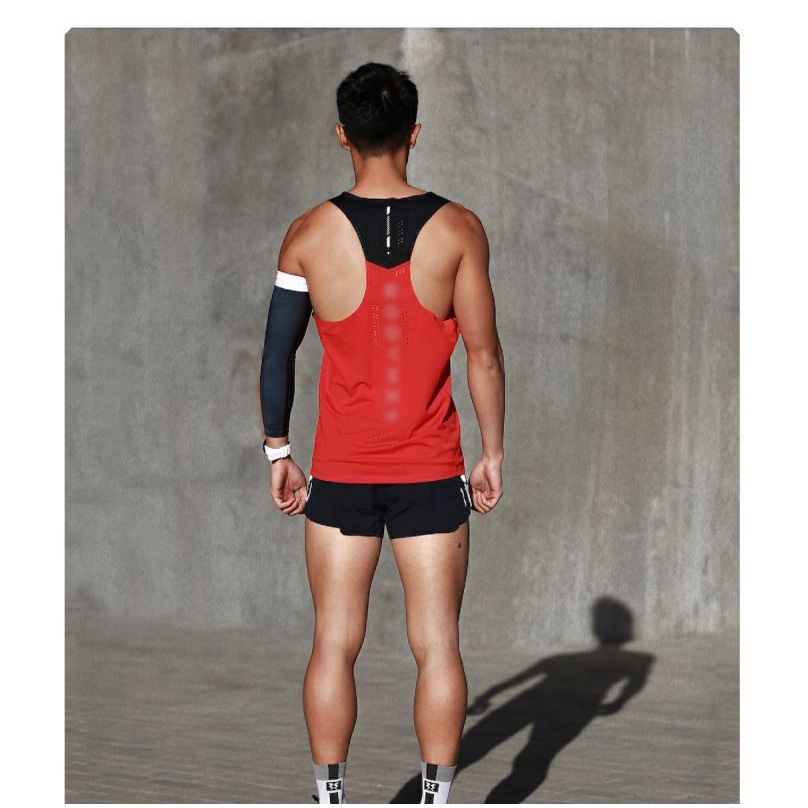 Áo Thun Thể Thao Mùa Hè 2023 Sát Nách Phối Lưới Thoáng Khí Siêu Nhẹ Màu Đỏ Đen Thế Hệ Thứ Hai Cho Nam