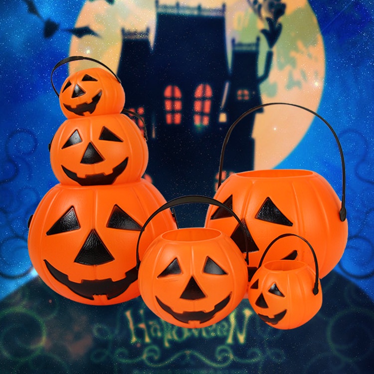 Xô Đựng Bí Ngô Cầm Tay Trang Trí halloween