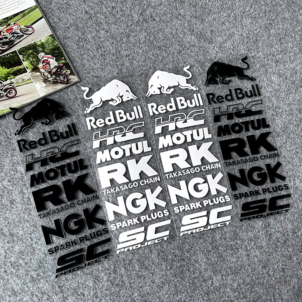 FENDER Bộ 2 Đề Can Phản Quang red bull Trang Trí Kính Chắn Gió Thân Xe Máy yamaha mio sporty aerox nmax
