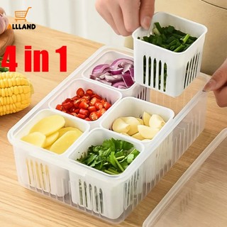 Hộp đựng tỏi / rau củ quả 6 ngăn để tủ lạnh tiện lợi