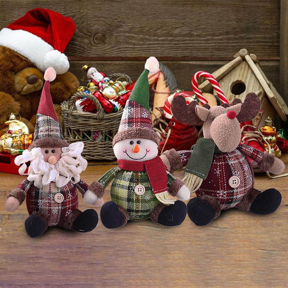 Dễ Thương Búp Bê Vải Hình Ông Già Noel / Người Tuyết / Gấu Bông Đang Nhảy Múa Trang Trí Cây Thông Giáng Sinh / Năm Mới