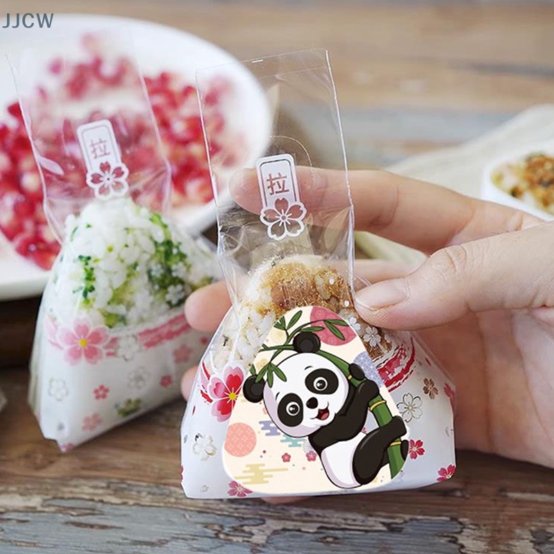 Bộ 80 Miếng Dán Túi Đựng sushi Hình Tam Giác Làm Cơm Nắm Rong Biển onigiri qqw