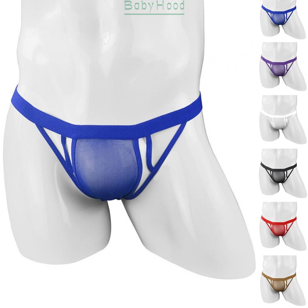 Sexy Mens Lingerie Mesh See Through Jockstrap Underwear G-string Thong Briefs#BBHOOD