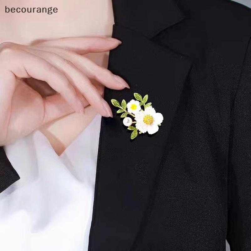 Ghim Cài Áo Hình Hoa Cúc Đính Ngọc Trai Nhân Tạo Cao Cấp Thời Trang Cho Nữ