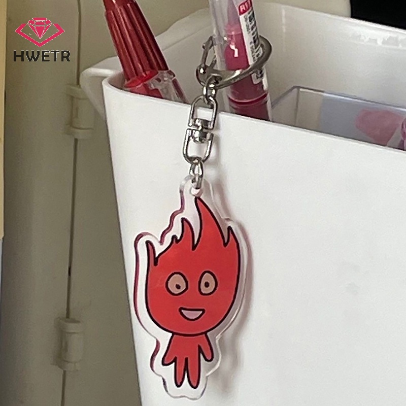 Móc khóa HWETR acrylic hình cậu bé lửa và cô gái dễ thương