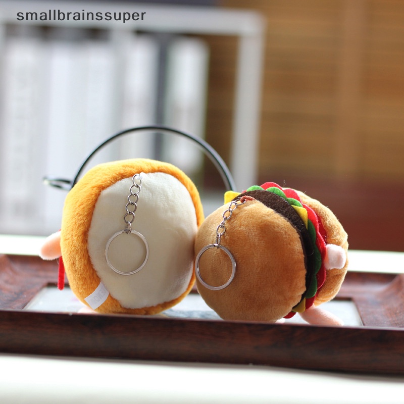 Smallbrainssuper Móc Chìa Khóa Xe Hơi / Túi Xách Hình Bánh Mì / Khoai Tây Chiên / Hamburger Nhồi Bông Sáng Tạo Dùng Làm Quà Tặng Cho Bạn