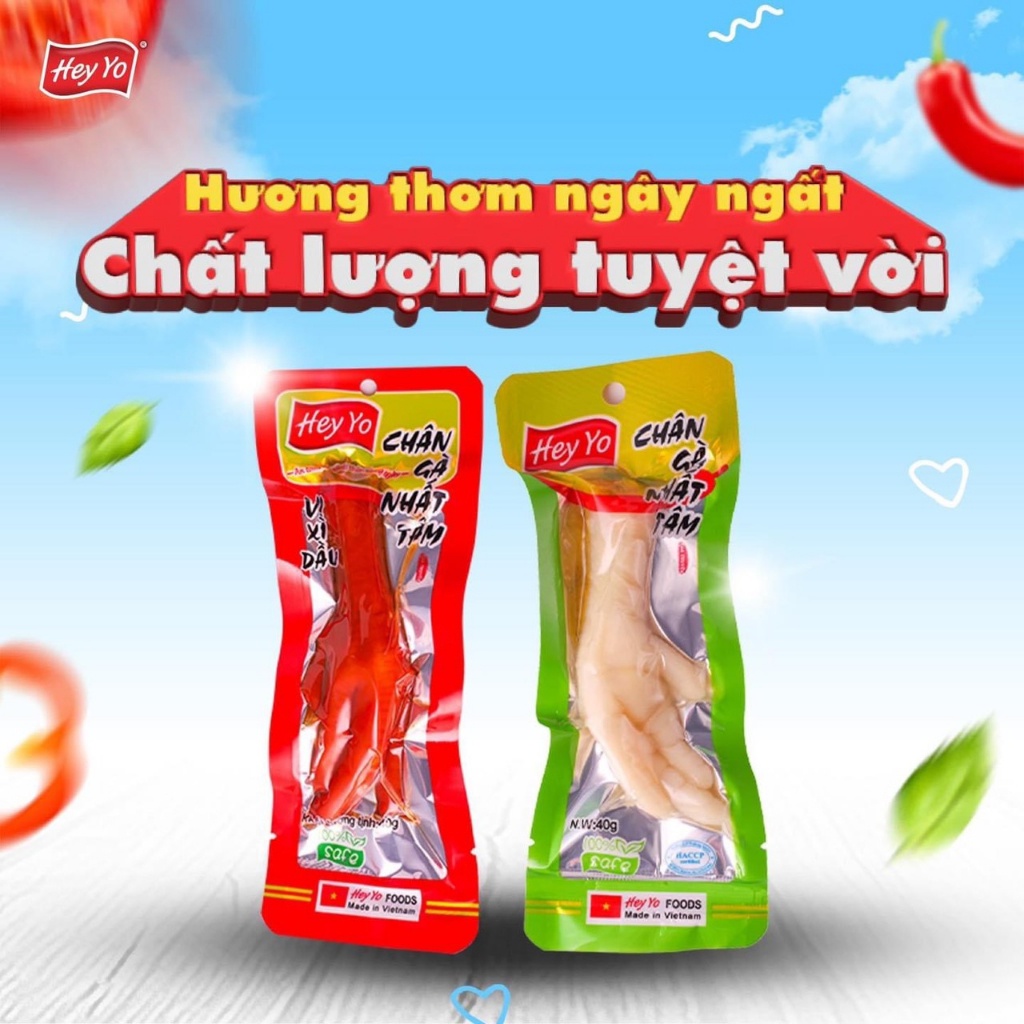 Chân gà cay ớt xanh Hey Yo Việt Nam sản xuât