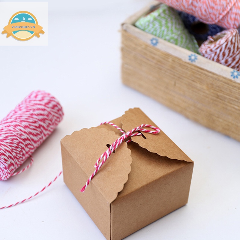 Cuộn Dây cotton 100m Dùng Gói Quà Giáng Sinh diy