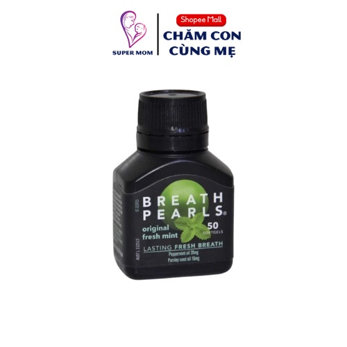 Viên Uống Thơm Miệng Breath Pearls 50 Viên Úc Chính Hãng Khử mùi hôi miệng