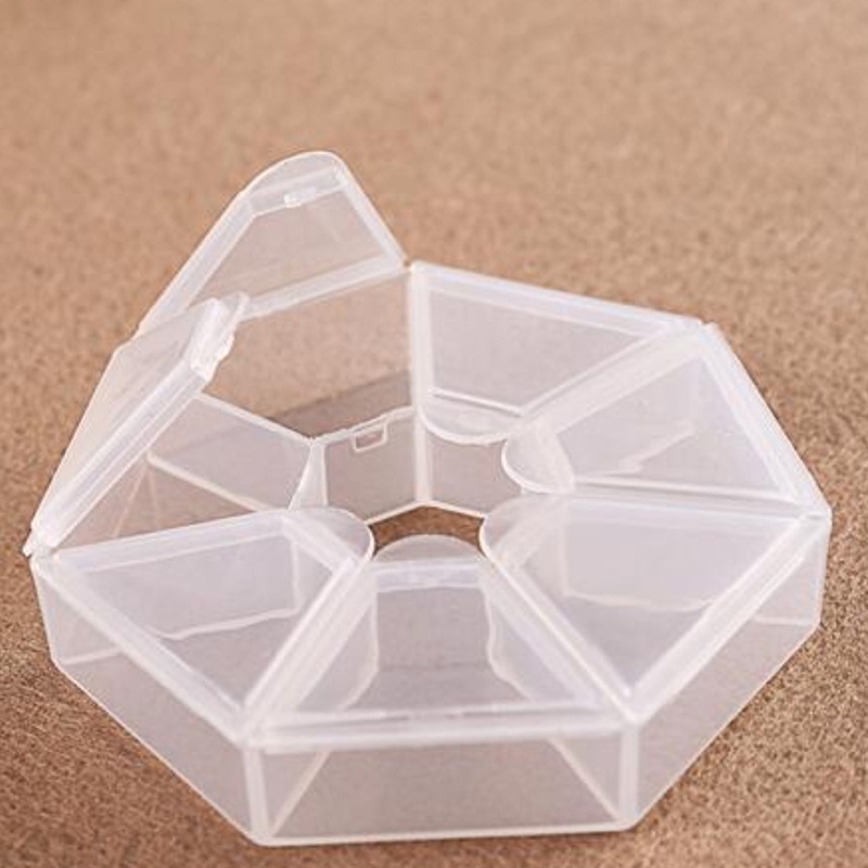 Weekly Pill Organizer Clear 7-Sided Pill Reminder Vitamin Tablet Storage Case