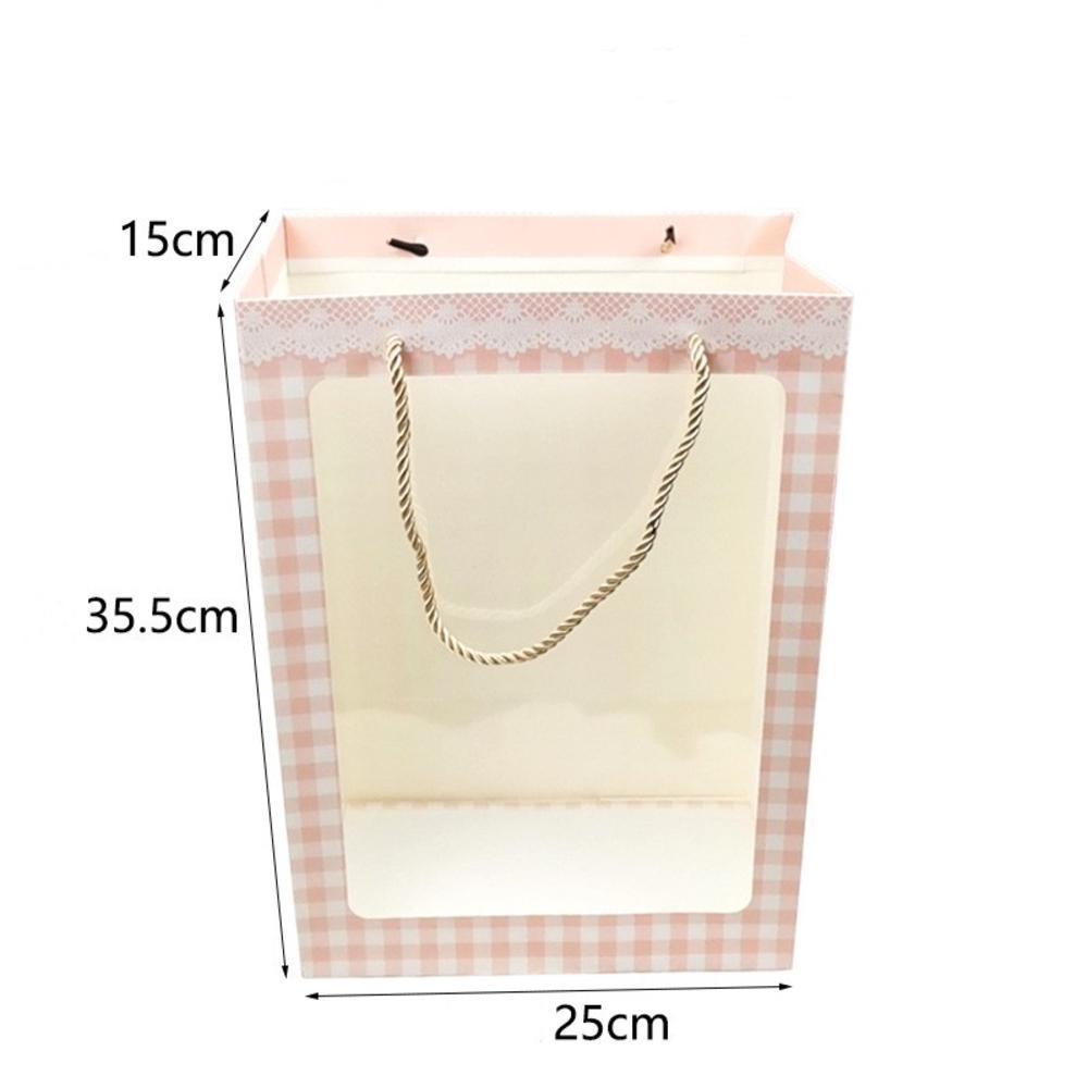 Túi Xách Mua Sắm Bằng Giấy kraft Đính Hoa Xinh Xắn