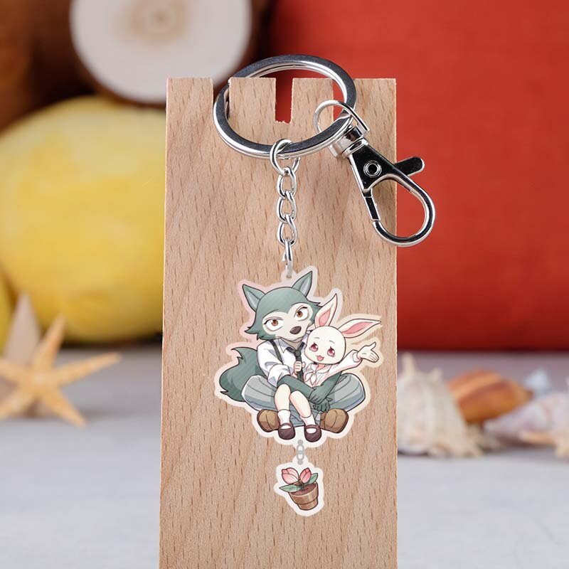 Móc khoá BEASTARS Anime Keychain Women Legoshi Louis Juno Kawaii Key Chain Man Cute Acrylic