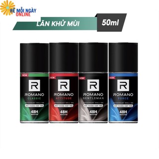 (ĐỦ 4 HƯƠNG) Lăn khử mùi Romano 50ml Cao cấp