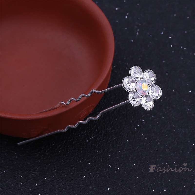 Trâm Cài Tóc Chữ u Hình Hoa Hồng Đính Pha Lê Phong Cách Hàn Quốc Đơn Giản Cho Cô Dâu