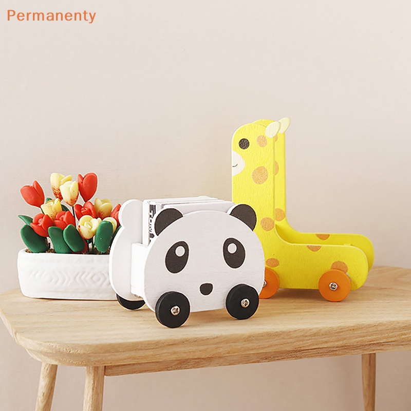 Mô Hình Xe Đẩy Gấu Trúc / Hươu Cao Cổ Tỉ Lệ 1: 12 Trang Trí Nhà Búp Bê