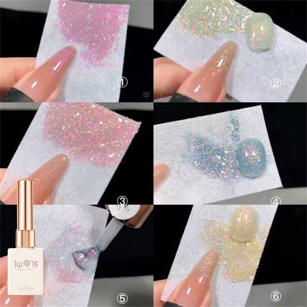 Xeijayi Opal Nail Polish Gel Burst Broken Diamond Fine Glitter Super Flash