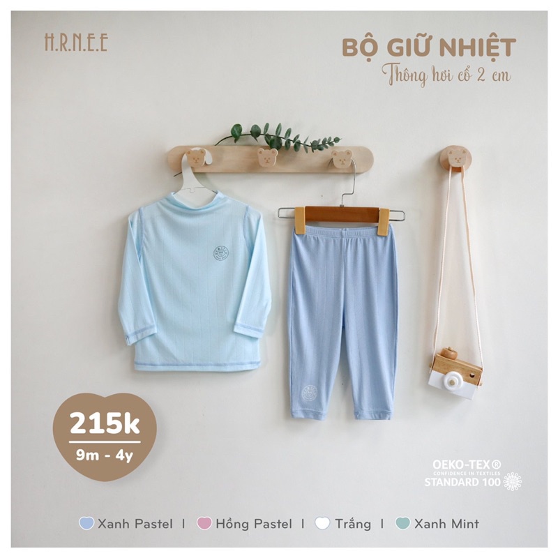 Bộ giữ nhiệt cổ 3p Hrnee cho bé trai bé gái
