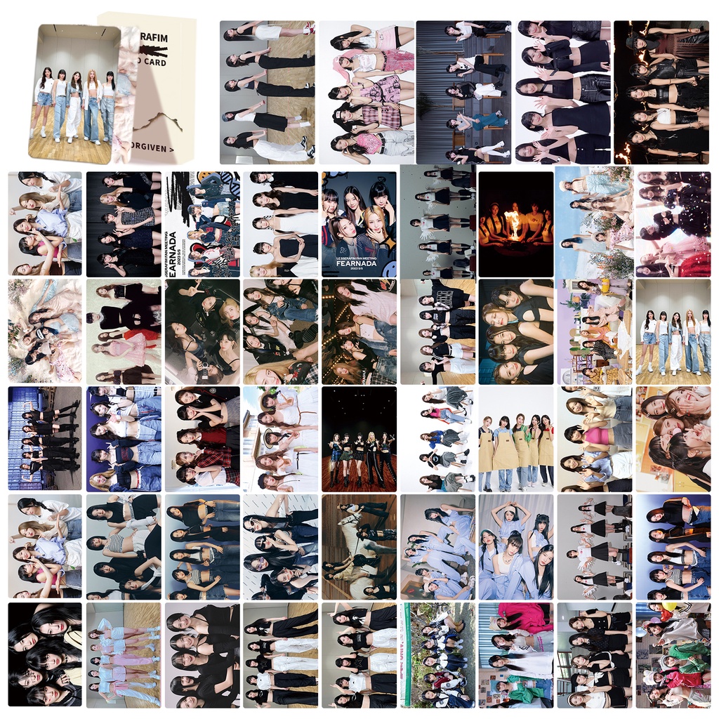 Set 50-55 Tấm Thẻ Hình lomo Nhóm Nhạc le sserafim