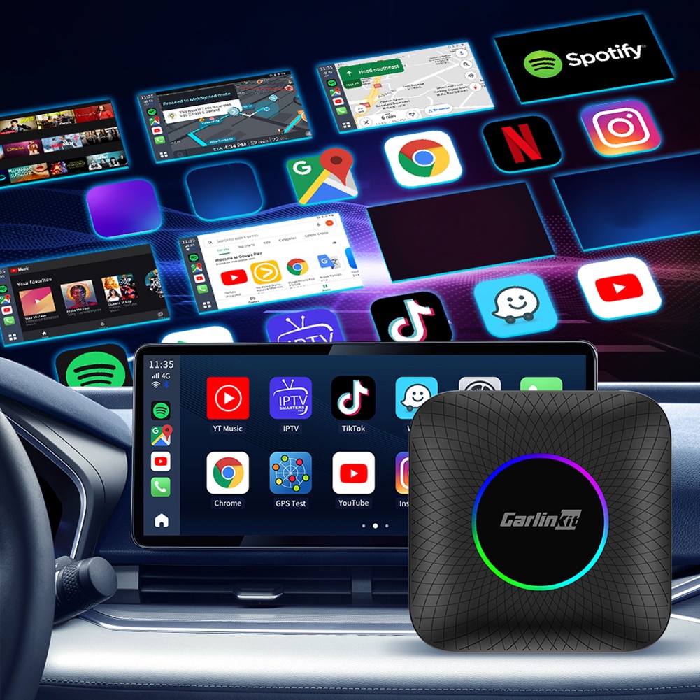 Carlinkit carplay Hộp android 13 8 + 128gb qcm 8 core 6225 Không Dây carplay netflix 4g lte
